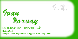 ivan morvay business card
